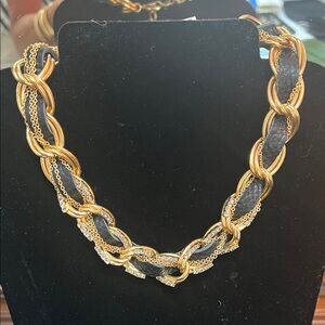 Gold and Black Chain link Necklace